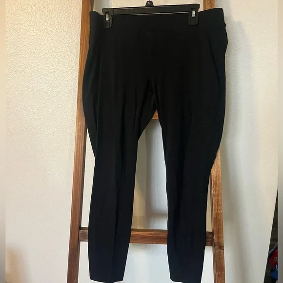 BumpStart Black Maternity Women's Solid Comfort Stretch Leggings Size L - Picture 2 of 3